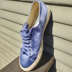 blue satin SUPERGA sneakers